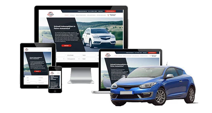 Ankaufseite mobil – Autoankauf Sulingen mit rotem PKW